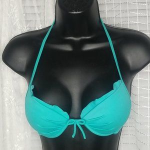 2/$25 or 3/$30 Vintage Victoria’s Secret Turquoise Ruffle Push-Up Bikini Top SzS